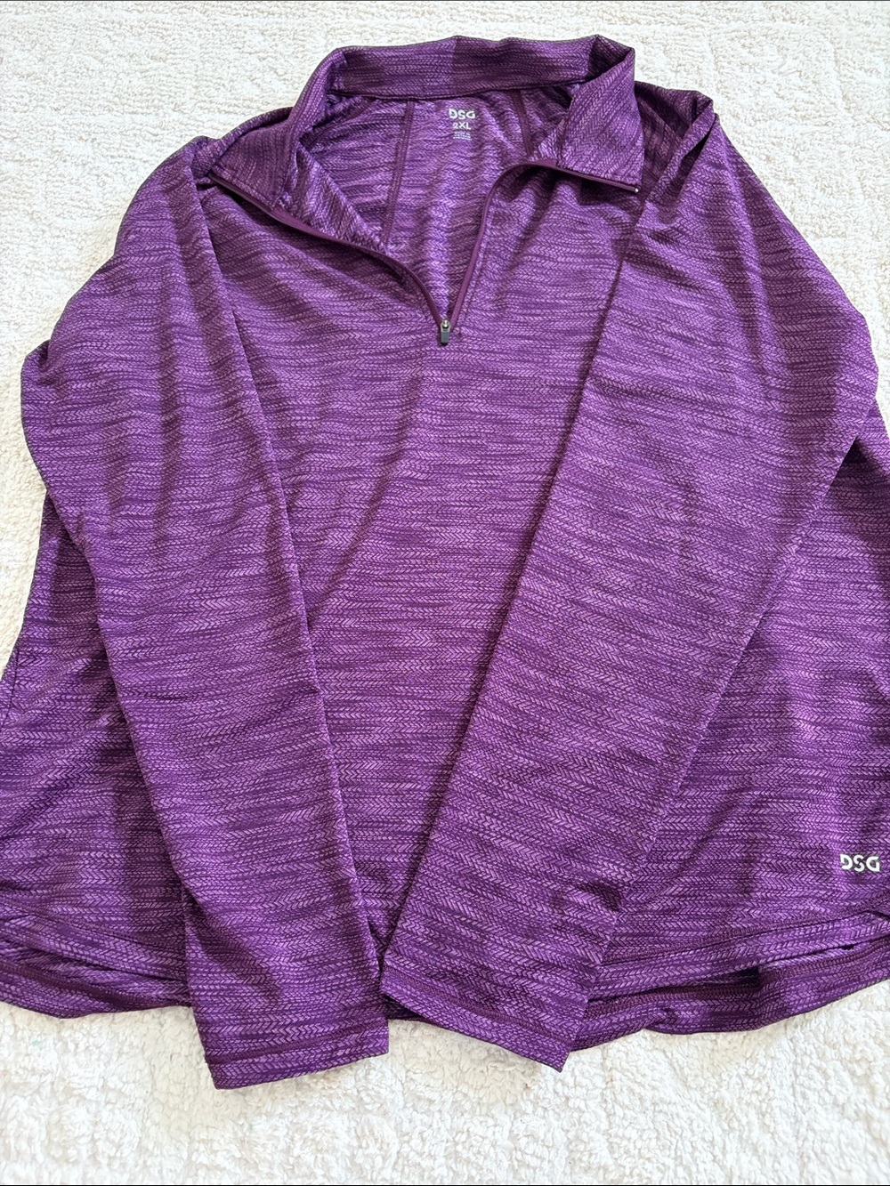 DSG Heathered Purple Half-Zip Performance Top